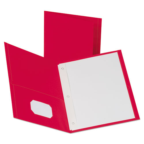 Leatherette Two Pocket Portfolio, 8 1-2" X 11", Red, 135 Sheets,10-pk