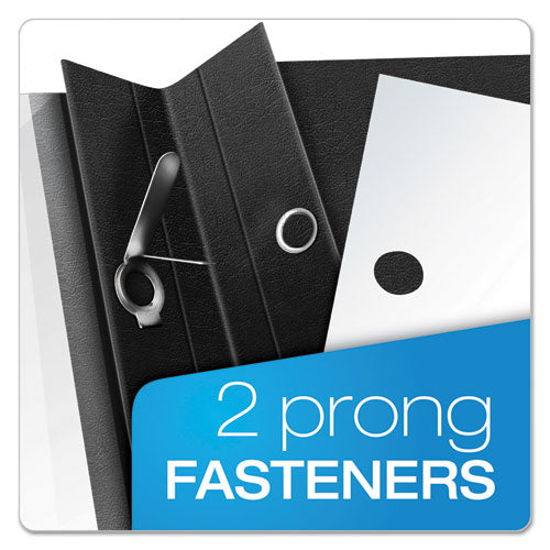 Premium Paper Clear Front Cover, 3 Fasteners, Letter, Black, 25-box