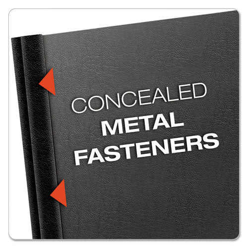 Premium Paper Clear Front Cover, 3 Fasteners, Letter, Black, 25-box