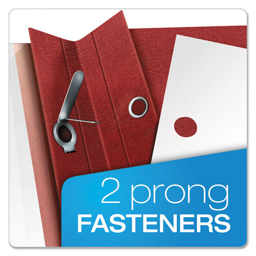 Premium Paper Clear Front Cover, 3 Fasteners, Letter, Red, 25-box