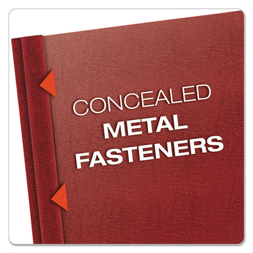Premium Paper Clear Front Cover, 3 Fasteners, Letter, Red, 25-box