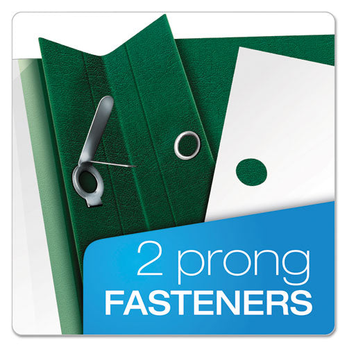 Premium Paper Clear Front Cover, 3 Fasteners, Letter, Green, 25-box