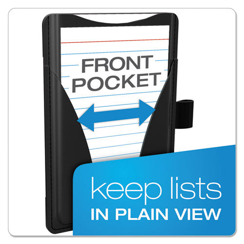 At Hand Note Card Case, 25 Capacity, 3 3-4d X 5 1-2w, Black