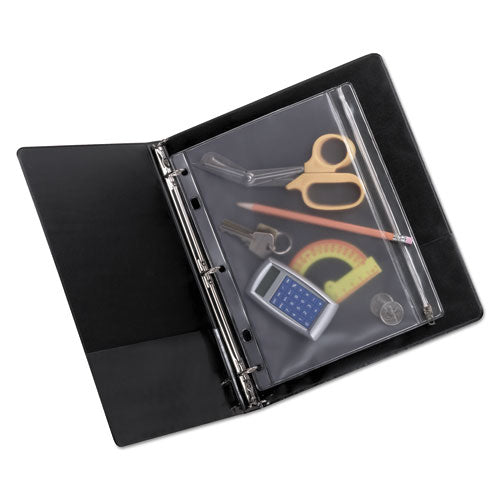 Zippered Ring Binder Pocket, 10 1-2 X 8, Clear