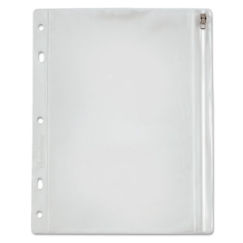 Zippered Ring Binder Pocket, 10 1-2 X 8, Clear