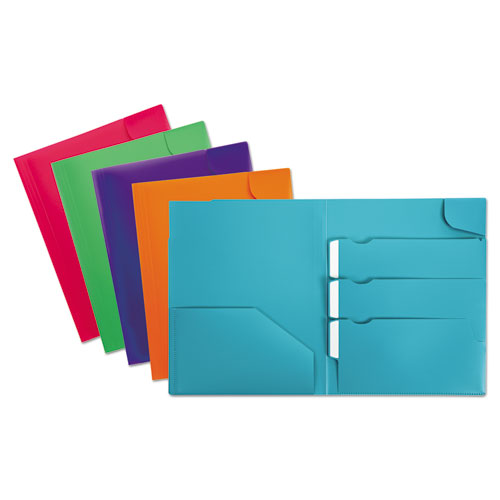 Divide It Up Four-pocket Poly Folder, 11 X 8-1-2, Navy