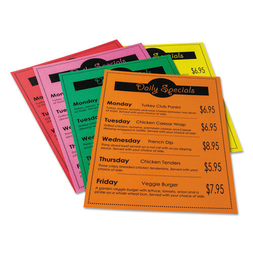Array Card Stock, 65lb, 8.5 X 11, Assorted Bright Colors, 50-pack