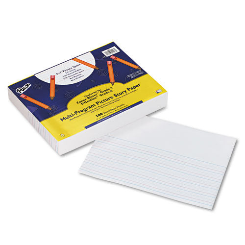 Multi-program Picture Story Paper, 16 Lb, 5-8" Long Rule, One-sided, 9 X 12, 500-pack
