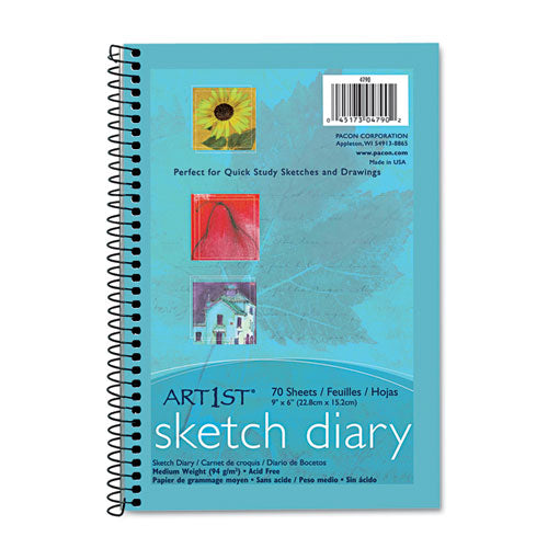 Art1st Sketch Diary, Unruled, 9 X 6, White, 70 Sheets