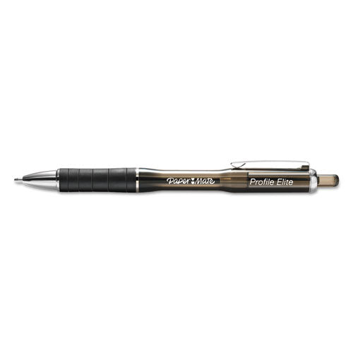 Profile Elite Retractable Ballpoint Pen, Bold 1.4mm, Black Ink, Black Barrel