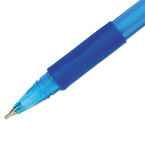 Inkjoy 300 Stick Ballpoint Pen, 1mm, Blue Ink, Translucent Blue Barrel, Dozen