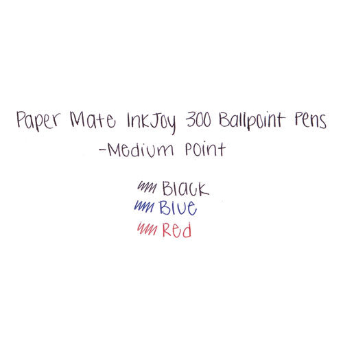 Inkjoy 300 Stick Ballpoint Pen, 1mm, Blue Ink, Translucent Blue Barrel, Dozen