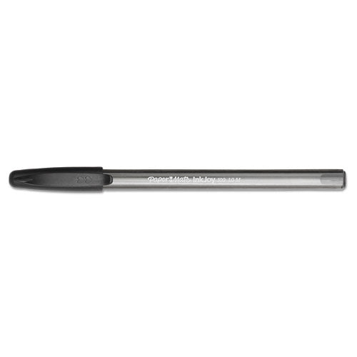 Inkjoy 100 Stick Ballpoint Pen Value Pack, 1mm, Black Ink, Smoke-black Barrel, 48-box