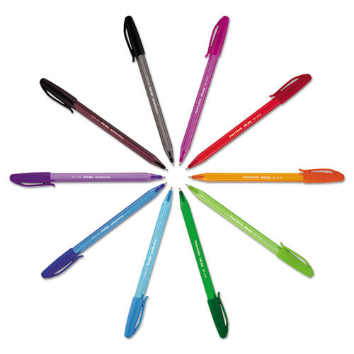 Inkjoy 100 Stick Ballpoint Pen Value Pack, 1mm, Black Ink, Smoke-black Barrel, 48-box