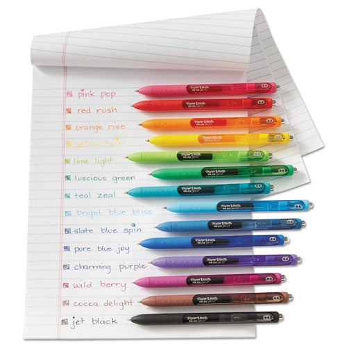 Inkjoy Retractable Gel Pen, Medium 0.7mm, Assorted Ink-barrel, 14-pack