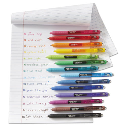 Inkjoy Retractable Gel Pen, Medium 0.7mm, Assorted Ink-barrel, 14-pack