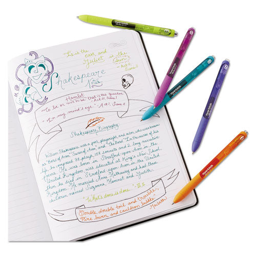 Inkjoy Retractable Gel Pen, Medium 0.7mm, Assorted Ink-barrel, 14-pack