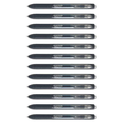 Inkjoy Retractable Gel Pen, Medium 0.7mm, Black Ink-barrel, Dozen