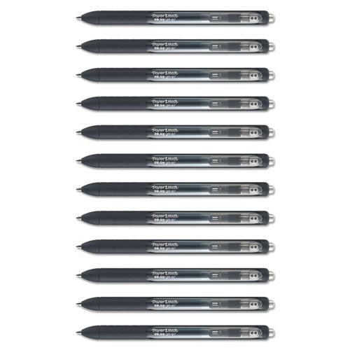 Inkjoy Retractable Gel Pen, Medium 0.7mm, Black Ink-barrel, Dozen