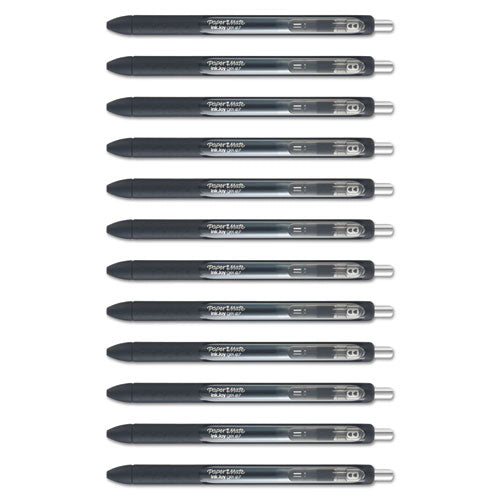 Inkjoy Retractable Gel Pen, Medium 0.7mm, Black Ink-barrel, Dozen