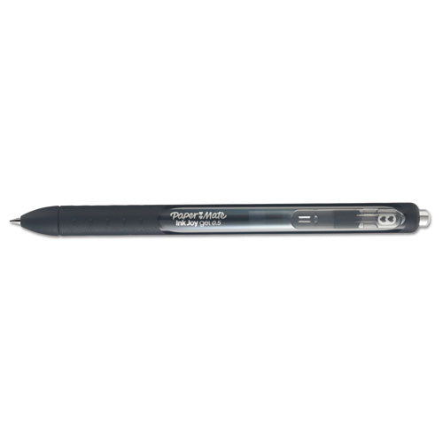 Inkjoy Retractable Gel Pen, Micro 0.5mm, Black Ink-barrel, Dozen