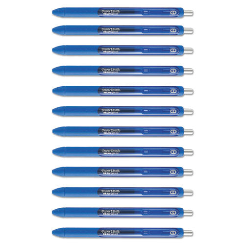 Inkjoy Retractable Gel Pen, Micro 0.5mm, Blue Ink-barrel, Dozen