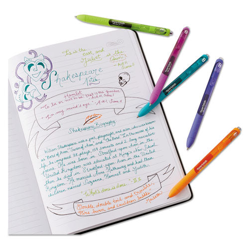 Inkjoy Retractable Gel Pen, Medium 0.7mm, Black Ink-barrel, 36-pack