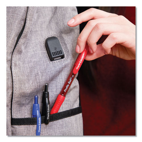Profile Retractable Ballpoint Pen, Bold 1 Mm, Red Ink-barrel, Dozen