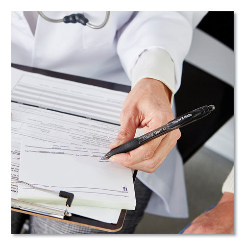 Profile Retractable Gel Pen, Bold 1 Mm, Black Ink, Translucent Black Barrel, Dozen