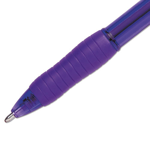 Profile Retractable Ballpoint Pen, Bold 1.4mm, Purple Ink-barrel, Dozen