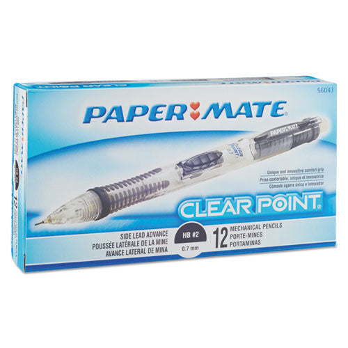 Clear Point Mechanical Pencil, 0.7 Mm, Hb (#2.5), Black Lead, Blue Barrel