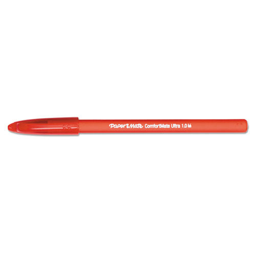 Comfortmate Ultra Stick Ballpoint Pen, Medium 1mm, Red Ink-barrel, Dozen