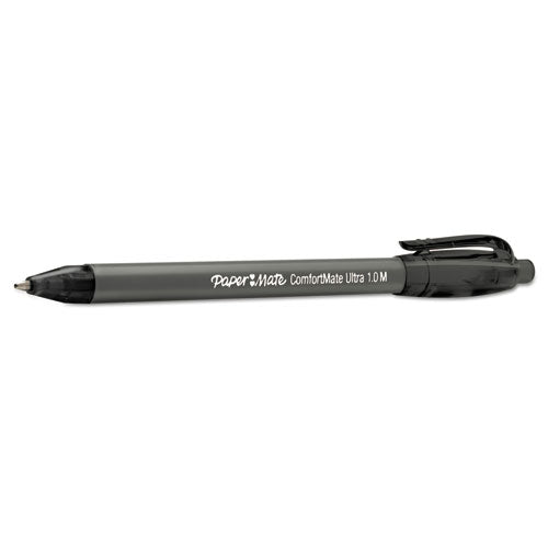 Comfortmate Ultra Retractable Ballpoint Pen, 1mm, Black Ink-barrel, Dozen