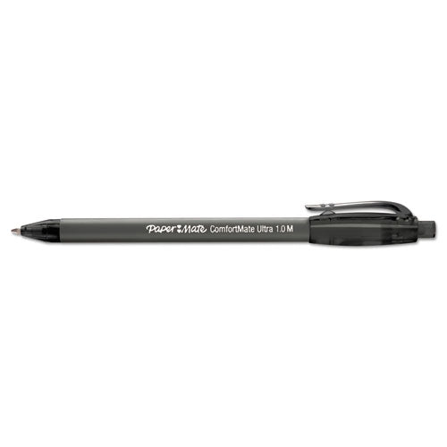 Comfortmate Ultra Retractable Ballpoint Pen, 0.8mm, Black Ink-barrel, Dozen