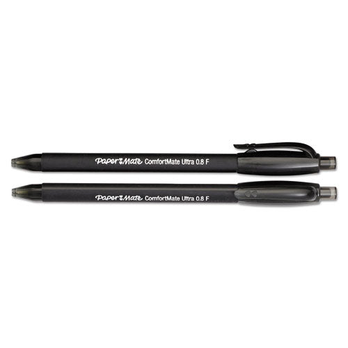 Comfortmate Ultra Retractable Ballpoint Pen, 0.8mm, Black Ink-barrel, Dozen