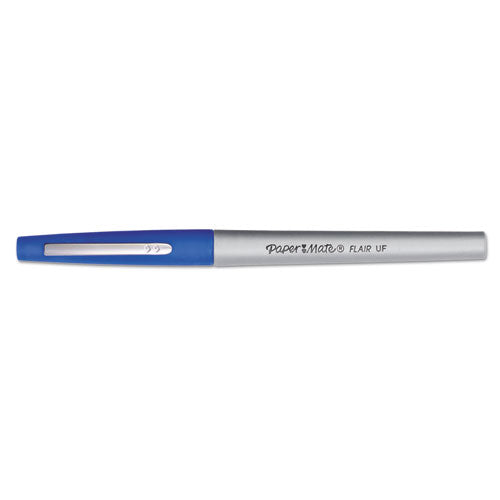 Flair Felt Tip Stick Porous Point Marker Pen, 0.4mm, Black Ink-barrel, Dozen