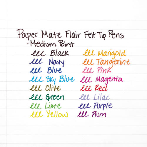 Point Guard Flair Stick Porous Point Pen, Medium 0.7mm, Black Ink-barrel, Dozen