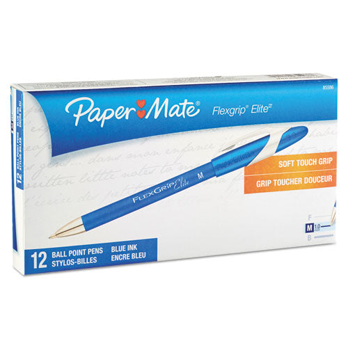 Flexgrip Elite Stick Ballpoint Pen, Medium 1mm, Blue Ink-barrel, Dozen