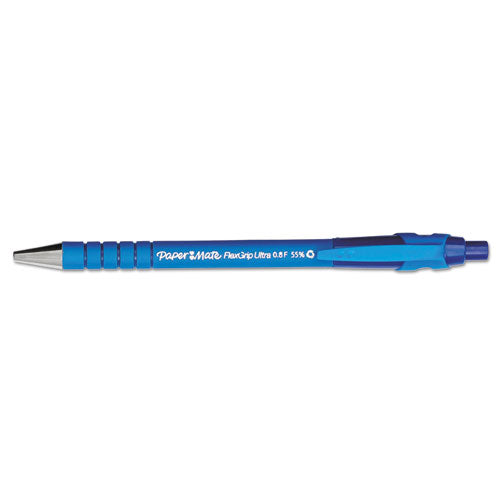 Flexgrip Ultra Retractable Ballpoint Pen, 0.8mm, Black Ink, Gray-black Barrel, Dozen