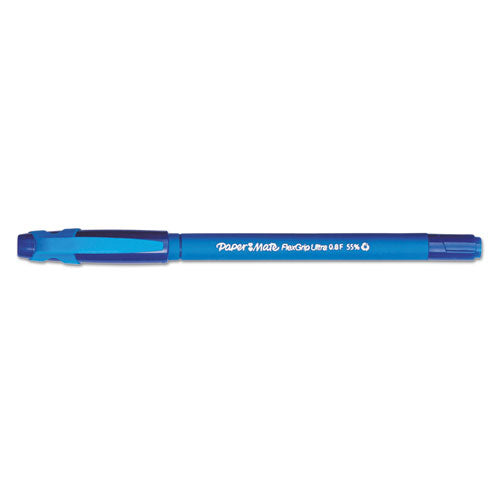 Flexgrip Ultra Stick Ballpoint Pen, Medium 1mm, Black Ink, Gray Barrel, Dozen