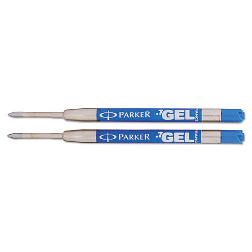 Refill For Parker Retractable Gel Ink Roller Ball Pens, Medium Point, Blue Ink, 2-pack