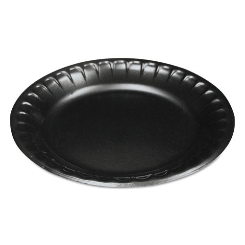 Laminated Foam Dinnerware, Plate, 10.25" Diameter, Black, 540-carton