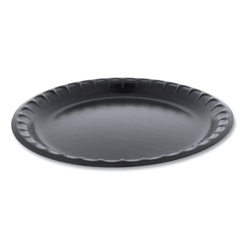 Laminated Foam Dinnerware, Plate, 10.25" Diameter, Black, 540-carton