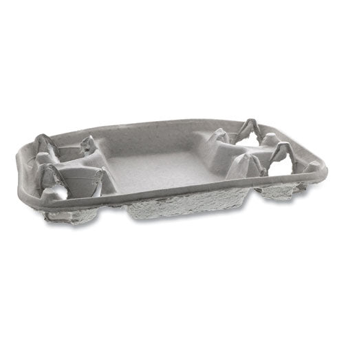Earthchoice Four-cup Carrier With Food Tray, 8-32 Oz, Four Cups, 300-carton
