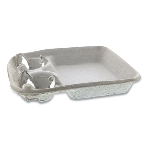 Earthchoice Two-cup Carrier With Food Tray, 8-24 Oz, Two Cups, 200-carton