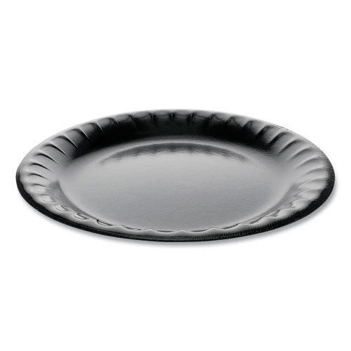 Laminated Foam Dinnerware, Plate, 9" Diameter, Black, 500-carton