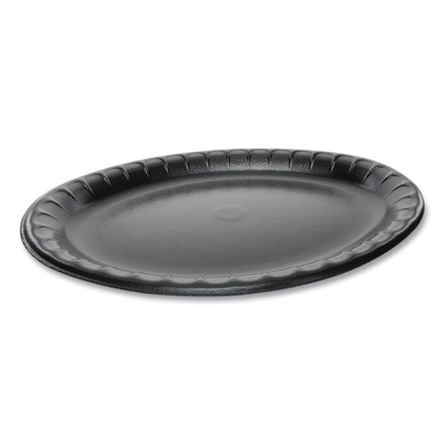 Laminated Foam Dinnerware, Platter, Oval, 11.5 X 8.5, Black, 500-carton