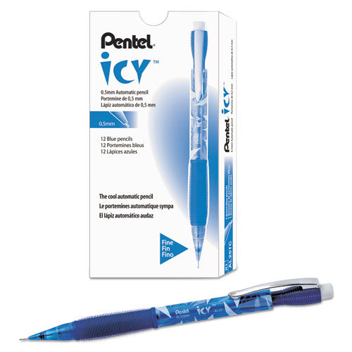 Icy Mechanical Pencil, 0.7 Mm, Hb (#2.5), Black Lead, Transparent Violet Barrel, Dozen
