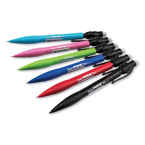 Prime Mechanical Pencil, 0.5 Mm, Hb (#2.5), Black Lead, Assorted Barrel Colors, Dozen
