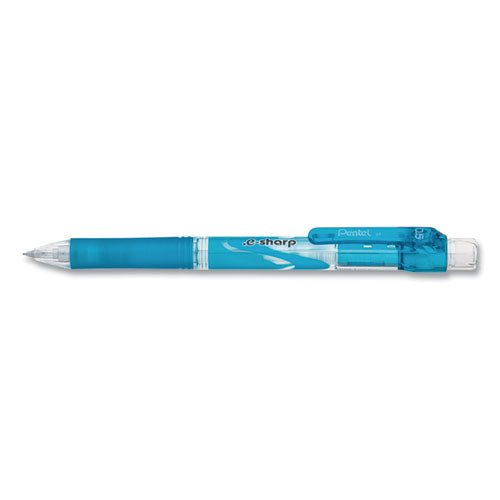 .e-sharp Mechanical Pencil, 0.5 Mm, Hb (#2.5), Black Lead, Sky Blue Barrel, Dozen